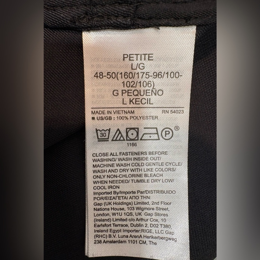 Banana Republic, Satin Black Mini Tunic Dress, Pockets, Size Petite Large - Picture 8 of 9